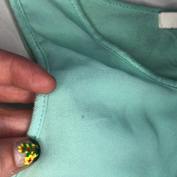 Forever 21 Pale Teal top with Ruffle overlay. - Picture 8 of 8